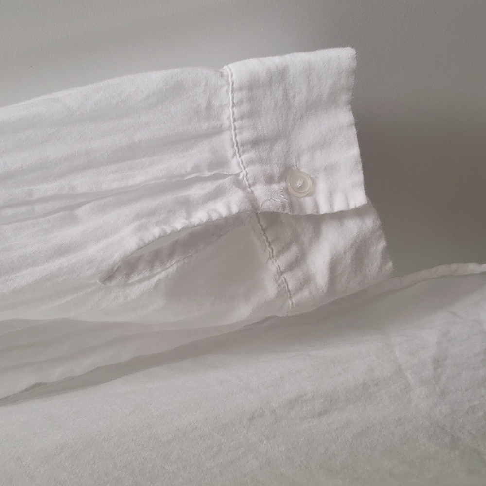 Sheer Lightweight Cotton Viscose Comfort Classic White Shirt Tunic - Picture 6 of 12